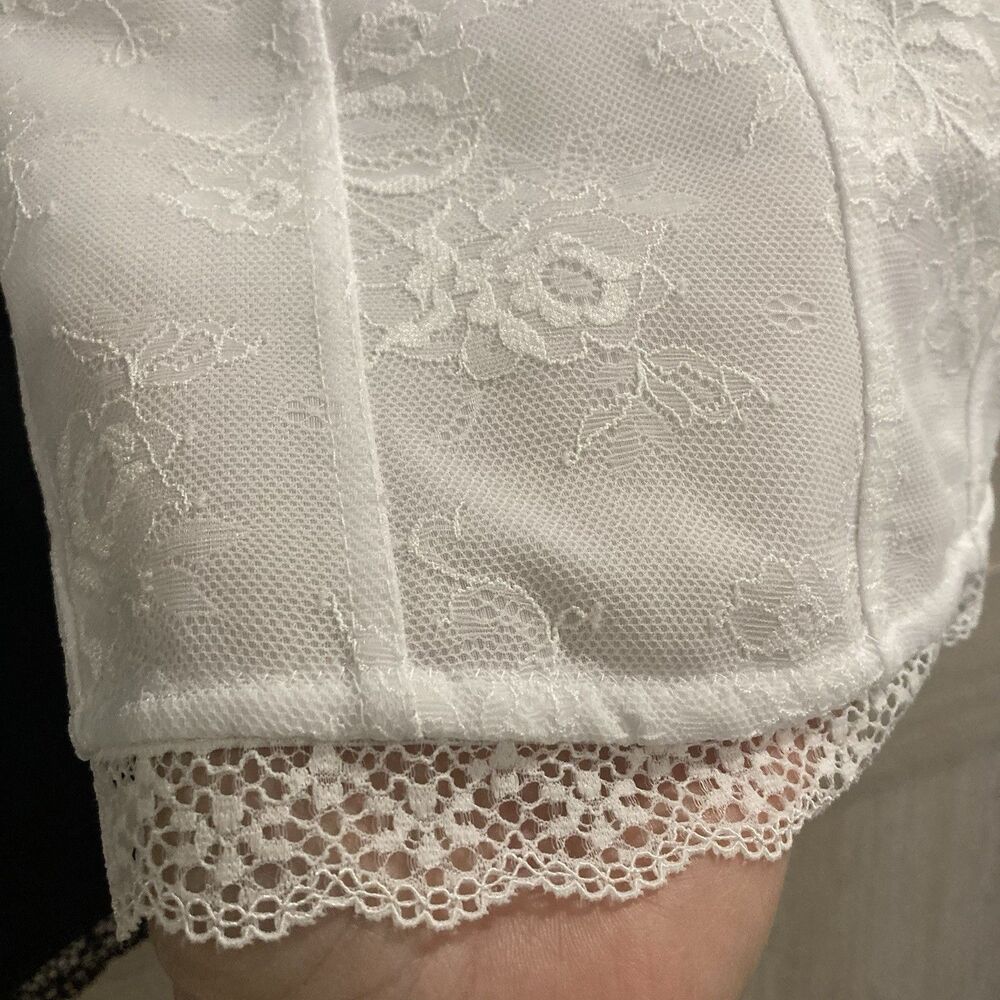 Lace Corsets White Black Coquette Whimsigoth Cap Sleeve Floral Top Women S Lot/2 - Picture 3 of 11
